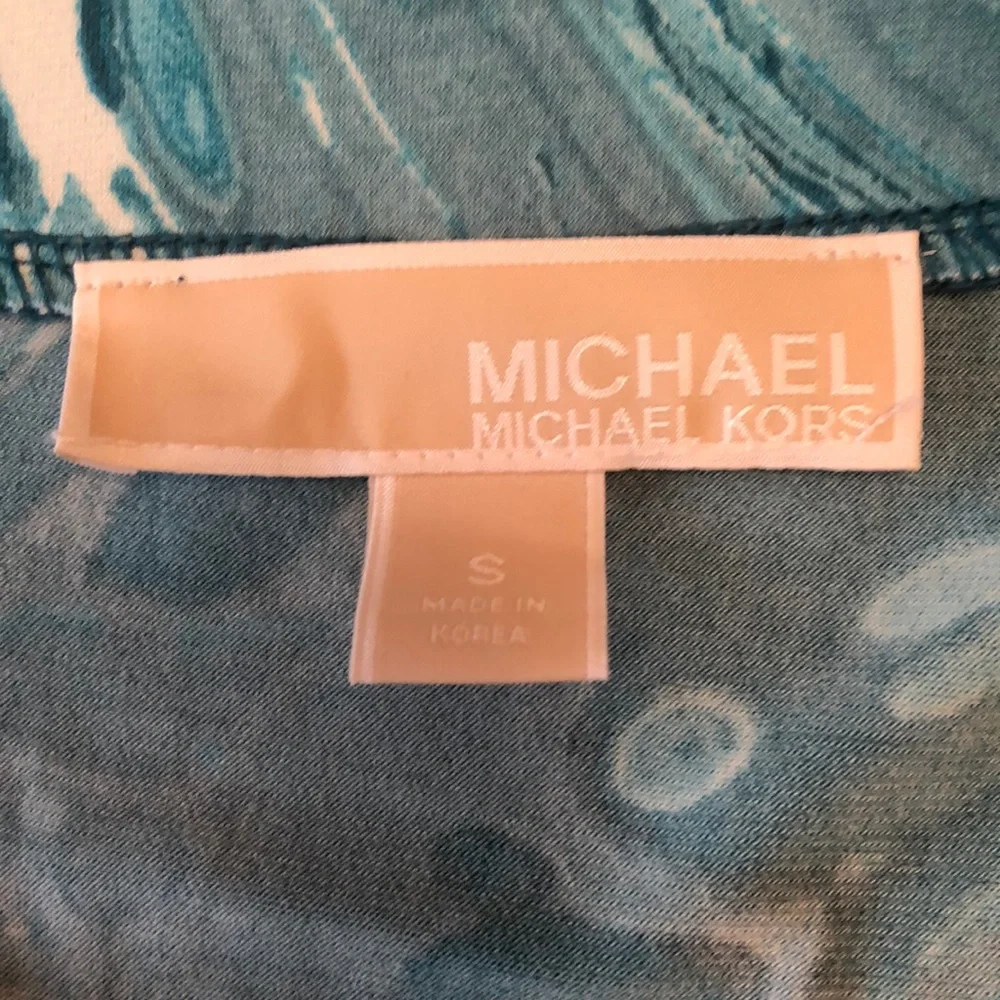 Michael Kors Turquoise White Tunic Shirt